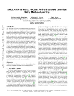EMULATOR vs REAL PHONE: Android Malware Detection Using Machine Learning