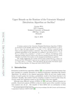Upper Bounds on the Runtime of the Univariate Marginal Distribution
  Algorithm on OneMax