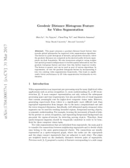 Geodesic Distance Histogram Feature for Video Segmentation