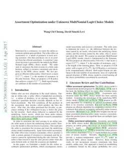 Assortment Optimization under Unknown MultiNomial Logit Choice Models