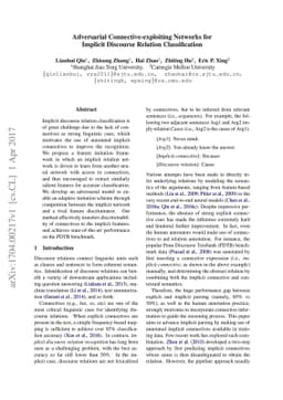 Adversarial Connective-exploiting Networks for Implicit Discourse
  Relation Classification