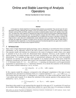 Online and Stable Learning of Analysis Operators