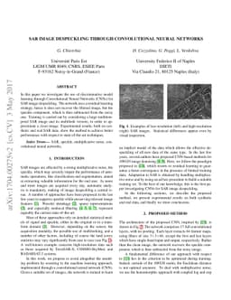 SAR image despeckling through convolutional neural networks