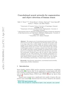 Convolutional neural networks for segmentation and object detection of
  human semen