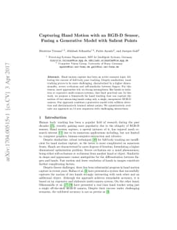 Capturing Hand Motion with an RGB-D Sensor, Fusing a Generative Model
  with Salient Points
