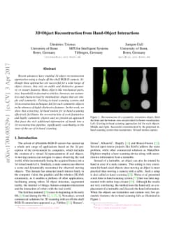 3D Object Reconstruction from Hand-Object Interactions