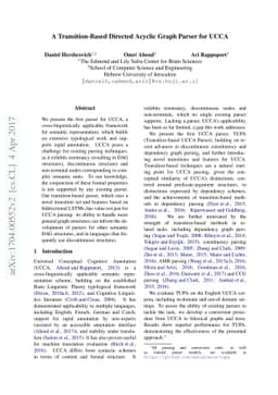 A Transition-Based Directed Acyclic Graph Parser for UCCA