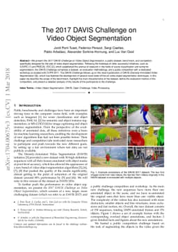 The 2017 DAVIS Challenge on Video Object Segmentation