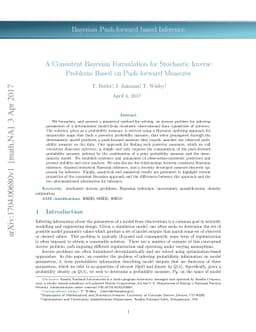 A Consistent Bayesian Formulation for Stochastic Inverse Problems Based
  on Push-forward Measures