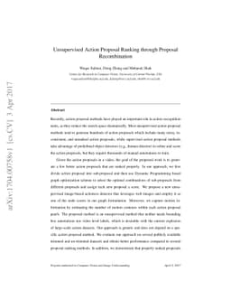Unsupervised Action Proposal Ranking through Proposal Recombination