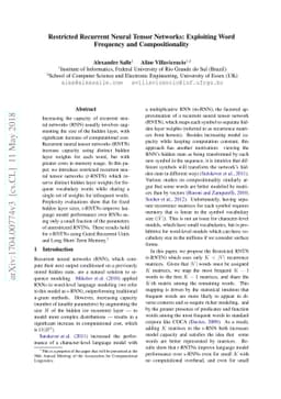 Restricted Recurrent Neural Tensor Networks: Exploiting Word Frequency
  and Compositionality