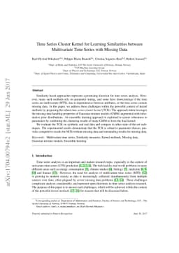 Time Series Cluster Kernel for Learning Similarities between
  Multivariate Time Series with Missing Data