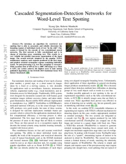 Cascaded Segmentation-Detection Networks for Word-Level Text Spotting