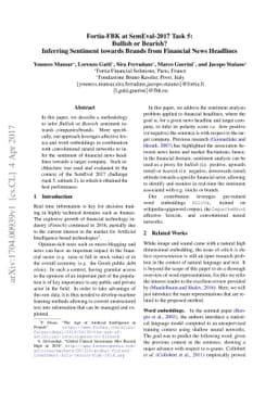 Fortia-FBK at SemEval-2017 Task 5: Bullish or Bearish? Inferring
  Sentiment towards Brands from Financial News Headlines