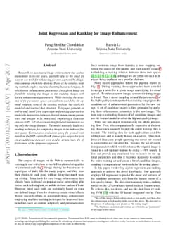 Joint Regression and Ranking for Image Enhancement