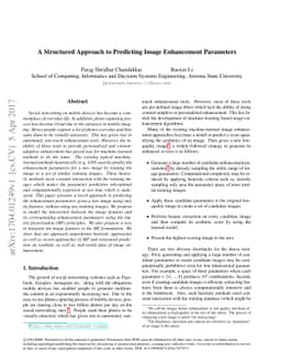 A Structured Approach to Predicting Image Enhancement Parameters