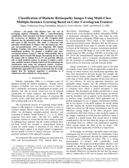 Classification of Diabetic Retinopathy Images Using Multi-Class
  Multiple-Instance Learning Based on Color Correlogram Features