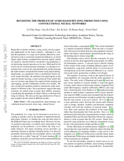 Revisiting the problem of audio-based hit song prediction using
  convolutional neural networks