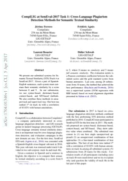 CompiLIG at SemEval-2017 Task 1: Cross-Language Plagiarism Detection
  Methods for Semantic Textual Similarity