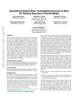 Quantifying Search Bias: Investigating Sources of Bias for Political
  Searches in Social Media