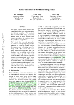 Linear Ensembles of Word Embedding Models