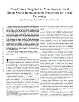 Non-Convex Weighted Lp Minimization based Group Sparse Representation
  Framework for Image Denoising