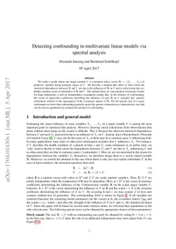 Detecting confounding in multivariate linear models via spectral
  analysis