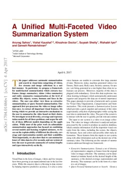 A Unified Multi-Faceted Video Summarization System