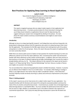 Best Practices for Applying Deep Learning to Novel Applications