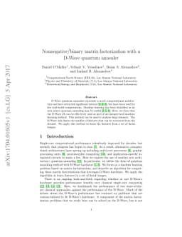 Nonnegative/binary matrix factorization with a D-Wave quantum annealer