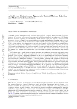 A Multi-view Context-aware Approach to Android Malware Detection and
  Malicious Code Localization