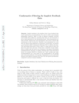 Conformative Filtering for Implicit Feedback Data