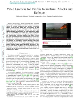 Video Liveness for Citizen Journalism: Attacks and Defenses