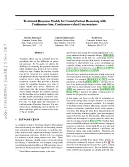 Treatment-Response Models for Counterfactual Reasoning with
  Continuous-time, Continuous-valued Interventions
