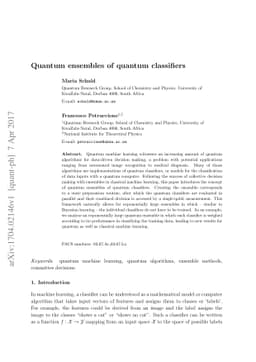 Quantum ensembles of quantum classifiers