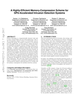 A Highly-Efficient Memory-Compression Scheme for GPU-Accelerated
  Intrusion Detection Systems