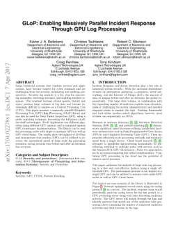 GLoP: Enabling Massively Parallel Incident Response Through GPU Log
  Processing