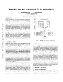 TransNets: Learning to Transform for Recommendation