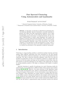 Fast Spectral Clustering Using Autoencoders and Landmarks