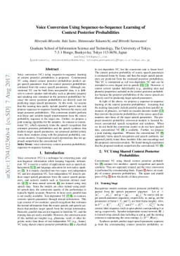 Voice Conversion Using Sequence-to-Sequence Learning of Context
  Posterior Probabilities