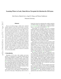 Learning Where to Look: Data-Driven Viewpoint Set Selection for 3D
  Scenes