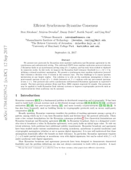 Efficient Synchronous Byzantine Consensus