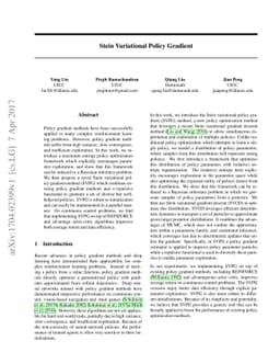 Stein Variational Policy Gradient