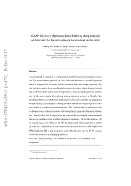GoDP: Globally optimized dual pathway system for facial landmark
  localization in-the-wild