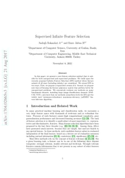 Supervised Infinite Feature Selection