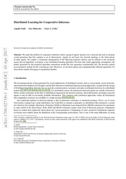 Distributed Learning for Cooperative Inference