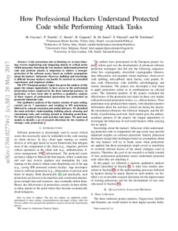 How Professional Hackers Understand Protected Code while Performing
  Attack Tasks