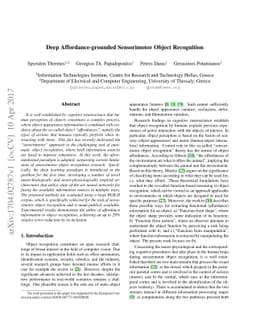Deep Affordance-grounded Sensorimotor Object Recognition