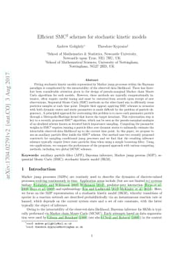 Efficient SMC$^2$ schemes for stochastic kinetic models