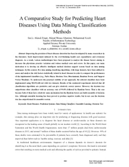 A Comparative Study for Predicting Heart Diseases Using Data Mining
  Classification Methods